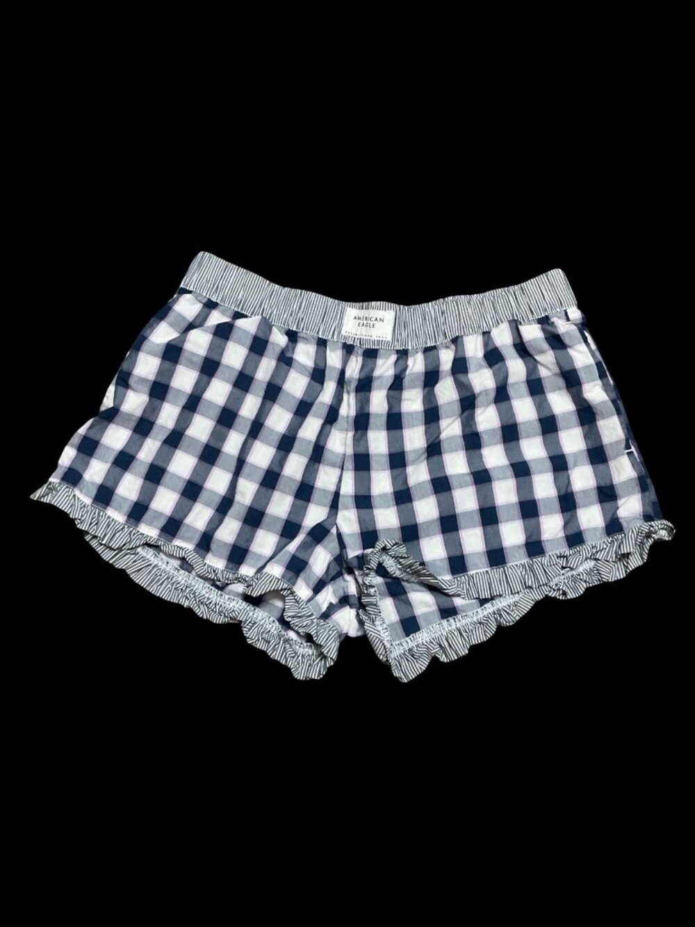 👗5/$25 - Navy/Pink Plaid Shorts w/ Striped Trim